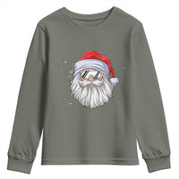 Skiing Santa Face Christmas Youth Sweatshirt Retro Ski Goggles Winter Sports Skiing Gift Snowboard - Wonder Print Shop