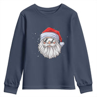 Skiing Santa Face Christmas Youth Sweatshirt Retro Ski Goggles Winter Sports Skiing Gift Snowboard - Wonder Print Shop
