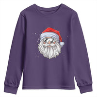 Skiing Santa Face Christmas Youth Sweatshirt Retro Ski Goggles Winter Sports Skiing Gift Snowboard - Wonder Print Shop