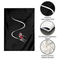 Skiing Santa Christmas Garden Flag Retro Funny Ski Trip Freeride Freeski Winter Sports Skiers - undefined