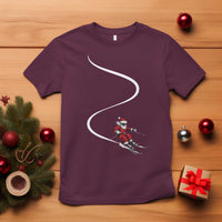 Skiing Santa Christmas T Shirt Retro Funny Ski Trip Freeride Freeski Winter Sports Skiers - Wonder Print Shop