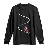 Skiing Santa Christmas Long Sleeve Shirt Retro Funny Ski Trip Freeride Freeski Winter Sports Skiers - Wonder Print Shop