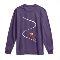 Skiing Santa Christmas Long Sleeve Shirt Retro Funny Ski Trip Freeride Freeski Winter Sports Skiers - Wonder Print Shop