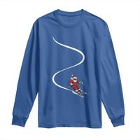 Skiing Santa Christmas Long Sleeve Shirt Retro Funny Ski Trip Freeride Freeski Winter Sports Skiers - Wonder Print Shop
