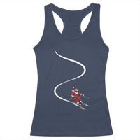 Skiing Santa Christmas Racerback Tank Top Retro Funny Ski Trip Freeride Freeski Winter Sports Skiers - Wonder Print Shop