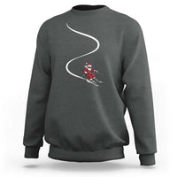Skiing Santa Christmas Sweatshirt Retro Funny Ski Trip Freeride Freeski Winter Sports Skiers - Wonder Print Shop