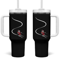 Skiing Santa Christmas Tumbler With Handle Retro Funny Ski Trip Freeride Freeski Winter Sports Skiers - Wonder Print Shop