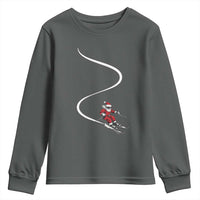 Skiing Santa Christmas Youth Sweatshirt Retro Funny Ski Trip Freeride Freeski Winter Sports Skiers - Wonder Print Shop