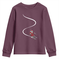 Skiing Santa Christmas Youth Sweatshirt Retro Funny Ski Trip Freeride Freeski Winter Sports Skiers - Wonder Print Shop