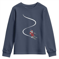 Skiing Santa Christmas Youth Sweatshirt Retro Funny Ski Trip Freeride Freeski Winter Sports Skiers - Wonder Print Shop