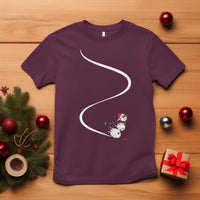 Skiing Snowman T Shirt Funny Ski Freeride Freeski Winter Sports Skiers - Wonder Print Shop