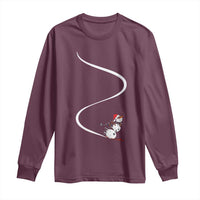 Skiing Snowman Long Sleeve Shirt Funny Ski Freeride Freeski Winter Sports Skiers - Wonder Print Shop
