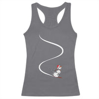 Skiing Snowman Racerback Tank Top Funny Ski Freeride Freeski Winter Sports Skiers - Wonder Print Shop