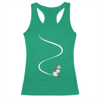 Skiing Snowman Racerback Tank Top Funny Ski Freeride Freeski Winter Sports Skiers - Wonder Print Shop