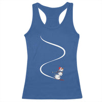 Skiing Snowman Racerback Tank Top Funny Ski Freeride Freeski Winter Sports Skiers - Wonder Print Shop