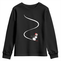 Skiing Snowman Youth Sweatshirt Funny Ski Freeride Freeski Winter Sports Skiers - Wonder Print Shop