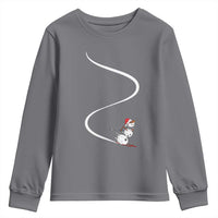 Skiing Snowman Youth Sweatshirt Funny Ski Freeride Freeski Winter Sports Skiers - Wonder Print Shop
