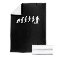 Ski Evolution Throw Blanket Funny Skiing Lover Skiers - Wonder Print Shop