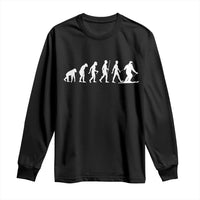 Ski Evolution Long Sleeve Shirt Funny Skiing Lover Skiers - Wonder Print Shop