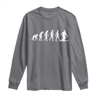 Ski Evolution Long Sleeve Shirt Funny Skiing Lover Skiers - Wonder Print Shop