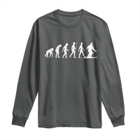Ski Evolution Long Sleeve Shirt Funny Skiing Lover Skiers - Wonder Print Shop