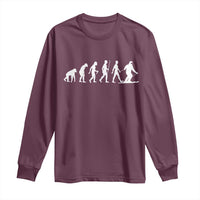 Ski Evolution Long Sleeve Shirt Funny Skiing Lover Skiers - Wonder Print Shop