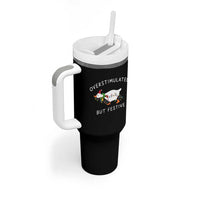 Overstimulated But Festive Goose Christmas Tumbler With Handle Funny Holiday Meme - Wonder Print Shop