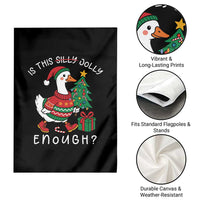 Funny Goose Christmas Garden Flag Is This Jolly Enough Cute Xmas Duck - Wonder Print Shop