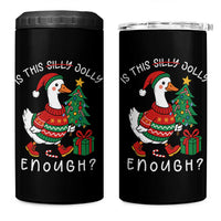 Funny Goose Christmas 4 in 1 Can Cooler Tumbler Is This Jolly Enough Cute Xmas Duck - Wonder Print Shop