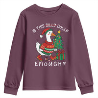 Funny Goose Christmas Youth Sweatshirt Is This Jolly Enough Cute Xmas Duck - Wonder Print Shop