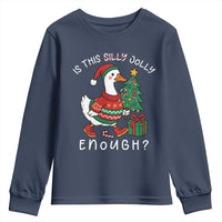 Funny Goose Christmas Youth Sweatshirt Is This Jolly Enough Cute Xmas Duck - Wonder Print Shop