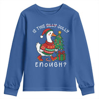 Funny Goose Christmas Youth Sweatshirt Is This Jolly Enough Cute Xmas Duck - Wonder Print Shop