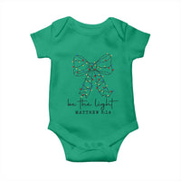 Be The Light Christmas Coquette Bow Baby Onesie Christian Religious Bible Verse - Wonder Print Shop