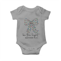 Be The Light Christmas Coquette Bow Baby Onesie Christian Religious Bible Verse - Wonder Print Shop