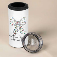Be The Light Christmas Coquette Bow 4 in 1 Can Cooler Tumbler Christian Religious Bible Verse - Wonder Print Shop