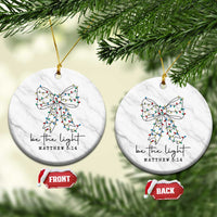 Be The Light Christmas Coquette Bow Ceramic Ornament Christian Religious Bible Verse - Wonder Print Shop