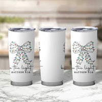 Be The Light Christmas Coquette Bow Tumbler Cup Christian Religious Bible Verse - Wonder Print Shop