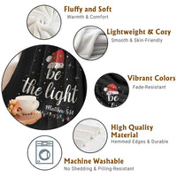 Be The Light Christmas Throw Blanket Christian Religious Bible Verse Santa Hat Pajama - Wonder Print Shop