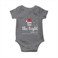 Be The Light Christmas Baby Onesie Christian Religious Bible Verse Santa Hat Pajama - Wonder Print Shop