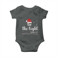 Be The Light Christmas Baby Onesie Christian Religious Bible Verse Santa Hat Pajama - Wonder Print Shop