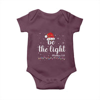Be The Light Christmas Baby Onesie Christian Religious Bible Verse Santa Hat Pajama - Wonder Print Shop