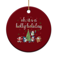Penguins Christmas Ceramic Ornament Oh Its A Jolly Holiday Xmas Light - Wonder Print Shop