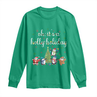 Penguins Christmas Long Sleeve Shirt Oh Its A Jolly Holiday Xmas Light - Wonder Print Shop