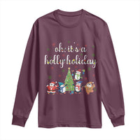 Penguins Christmas Long Sleeve Shirt Oh Its A Jolly Holiday Xmas Light - Wonder Print Shop