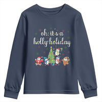 Penguins Christmas Youth Sweatshirt Oh Its A Jolly Holiday Xmas Light - Wonder Print Shop