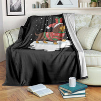 Christmas Dachshund Throw Blanket Funny Weiner Santa Hat Xmas Dog Puppy Lover - Wonder Print Shop