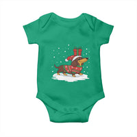 Christmas Dachshund Baby Onesie Funny Weiner Santa Hat Xmas Dog Puppy Lover - Wonder Print Shop