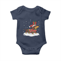 Christmas Dachshund Baby Onesie Funny Weiner Santa Hat Xmas Dog Puppy Lover - Wonder Print Shop