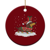 Christmas Dachshund Ceramic Ornament Funny Weiner Santa Hat Xmas Dog Puppy Lover - Wonder Print Shop