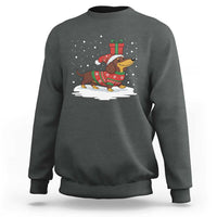 Christmas Dachshund Sweatshirt Funny Weiner Santa Hat Xmas Dog Puppy Lover - Wonder Print Shop